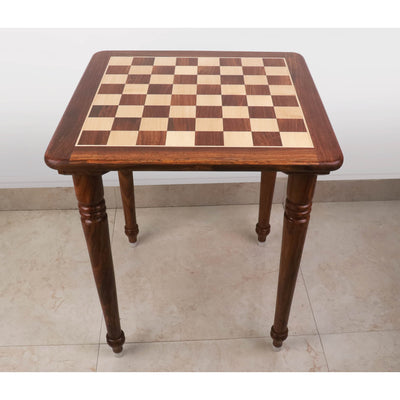 Combo of 22" Tournament Golden Rosewood Chess Board Table - 25" Height with 4.1" Pro Staunton Weighted Sheesham Wood Chess Pieces