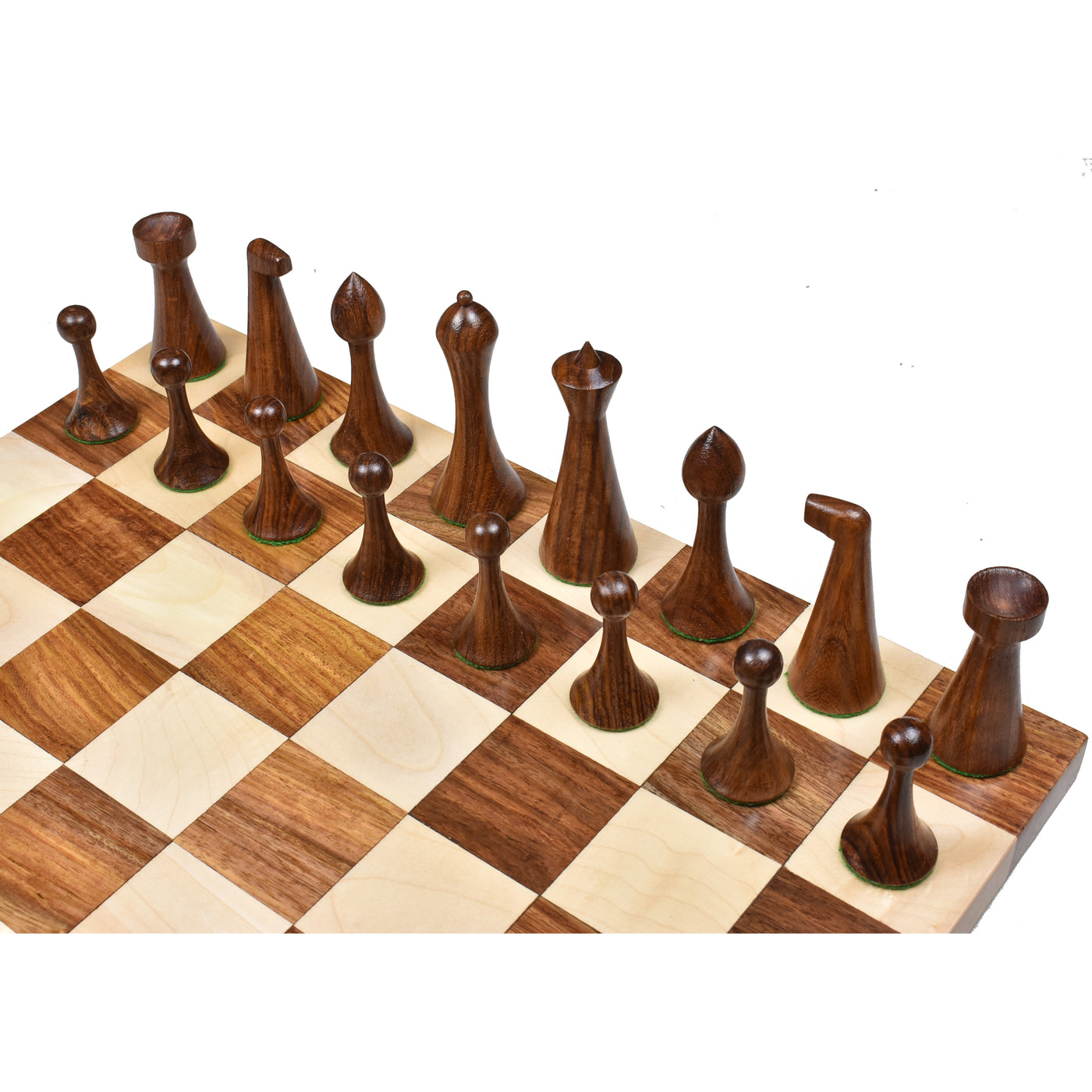 Slightly Imperfect 3.6" Herman Ohme Minimalist Chess Set- Chess Pieces Only- Weighted Golden Rosewood