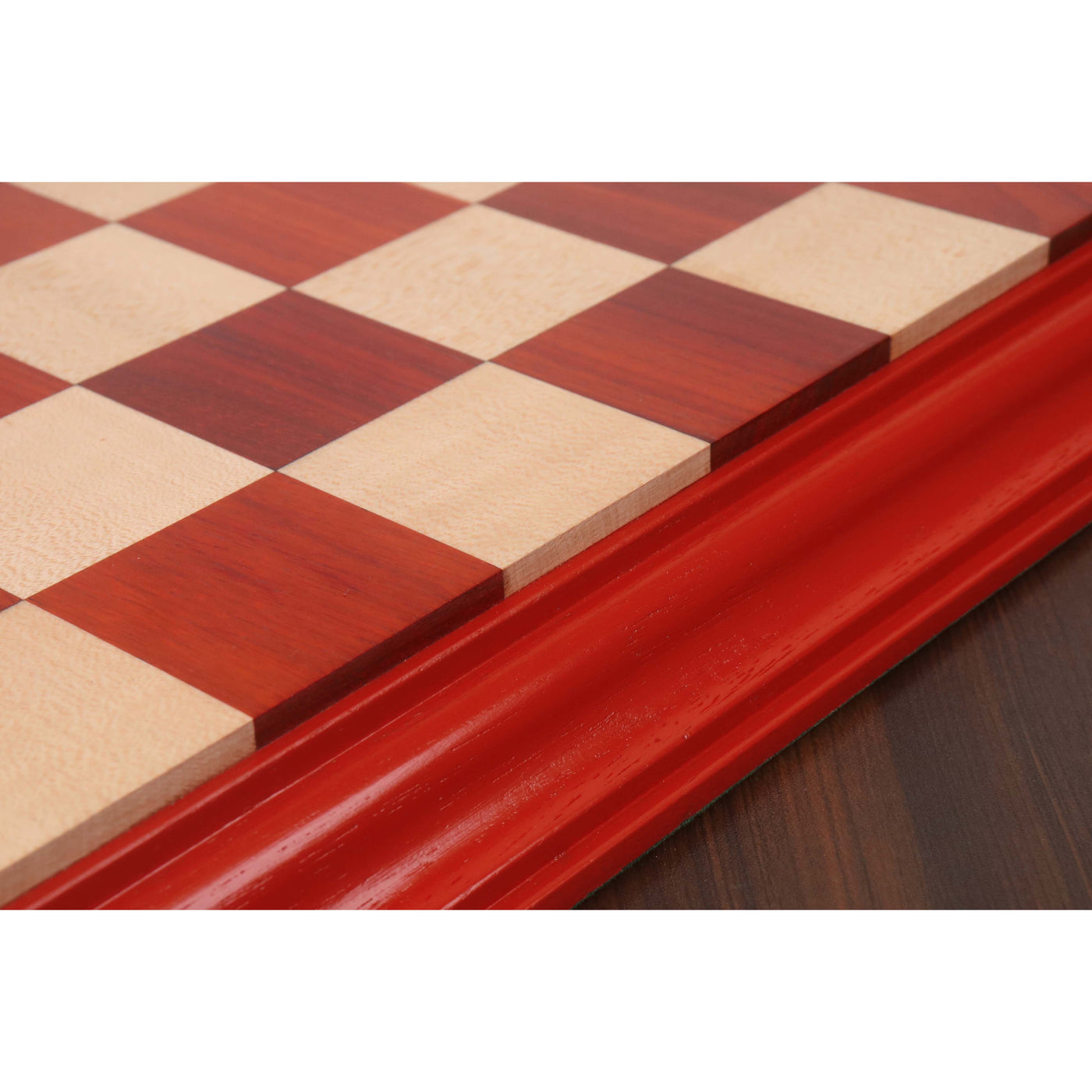 21" Bud Rosewood & Maple Wood Luxury Chessboard with Carved Border- 57 mm Square