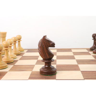 4.8" Averbakh Soviet Russian Chess Set - Chess Pieces Only - Double Weighted Golden Rosewood & Boxwood