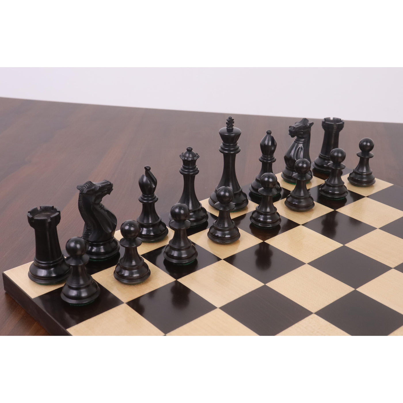 4" Sleek Staunton Luxury Chess Set - Chess Pieces Only - Triple Weighted Ebony Wood