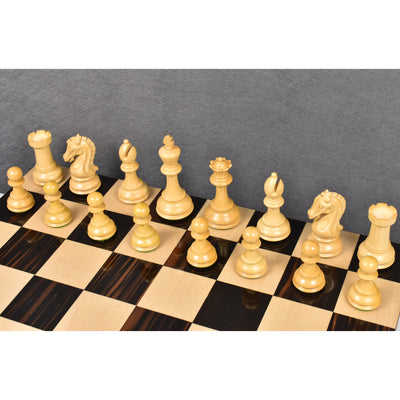 Combo of 3.9" Craftsman Series Staunton Chess Set - Pieces in Ebony Wood with Board and Box