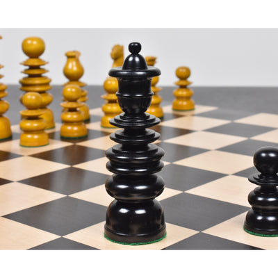 Slightly Imperfect 4.3" St. George Pre-Staunton Calvert Chess Set- Chess Pieces Only-Antiqued Boxwood And Ebony