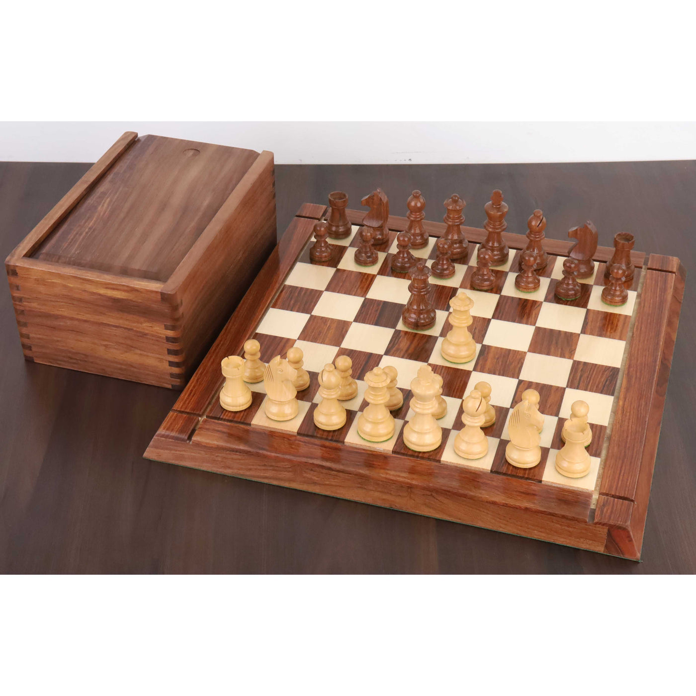 2.8" Tournament Staunton Chess Set - Chess Pieces Only - Golden Rosewood - Compact size