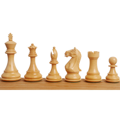 4" Fierce Knight Staunton Chess Set - Chess Pieces Only - Golden Rosewood & Boxwood