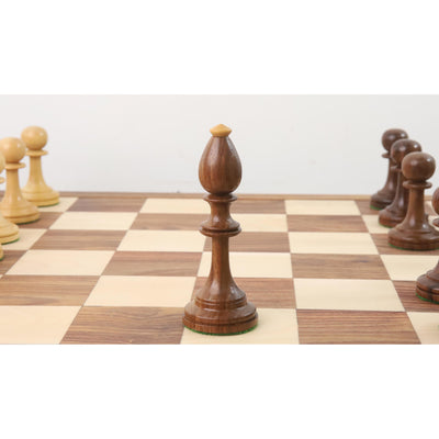 4.8" Averbakh Soviet Russian Chess Set - Chess Pieces Only - Double Weighted Golden Rosewood & Boxwood