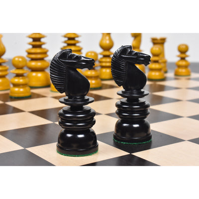 Slightly Imperfect 4.3" St. George Pre-Staunton Calvert Chess Set- Chess Pieces Only-Antiqued Boxwood And Ebony