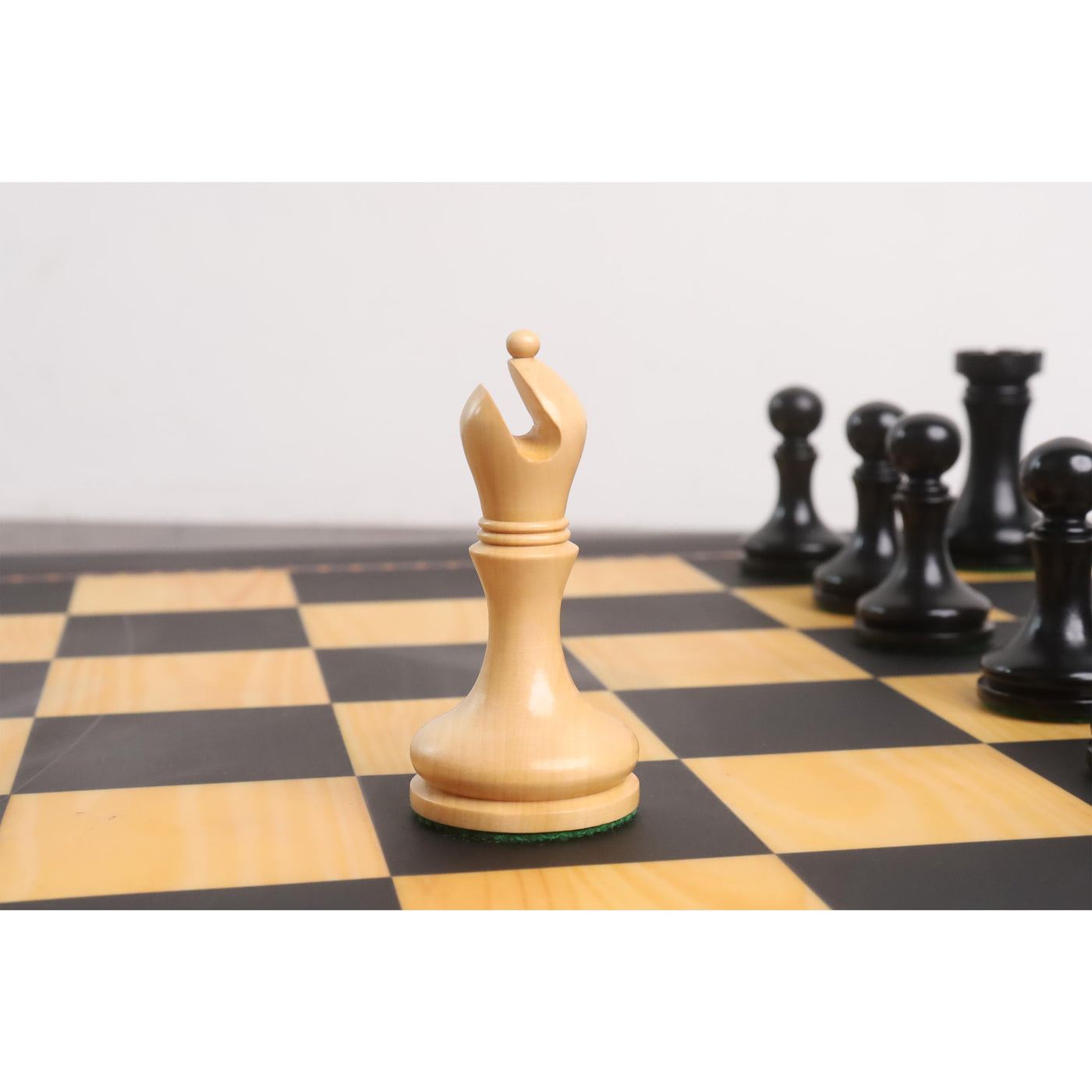 3.9" Zadar Series Modern Minimalist Chess Set- Chess Pieces Only- Weighted Ebonised Boxwood