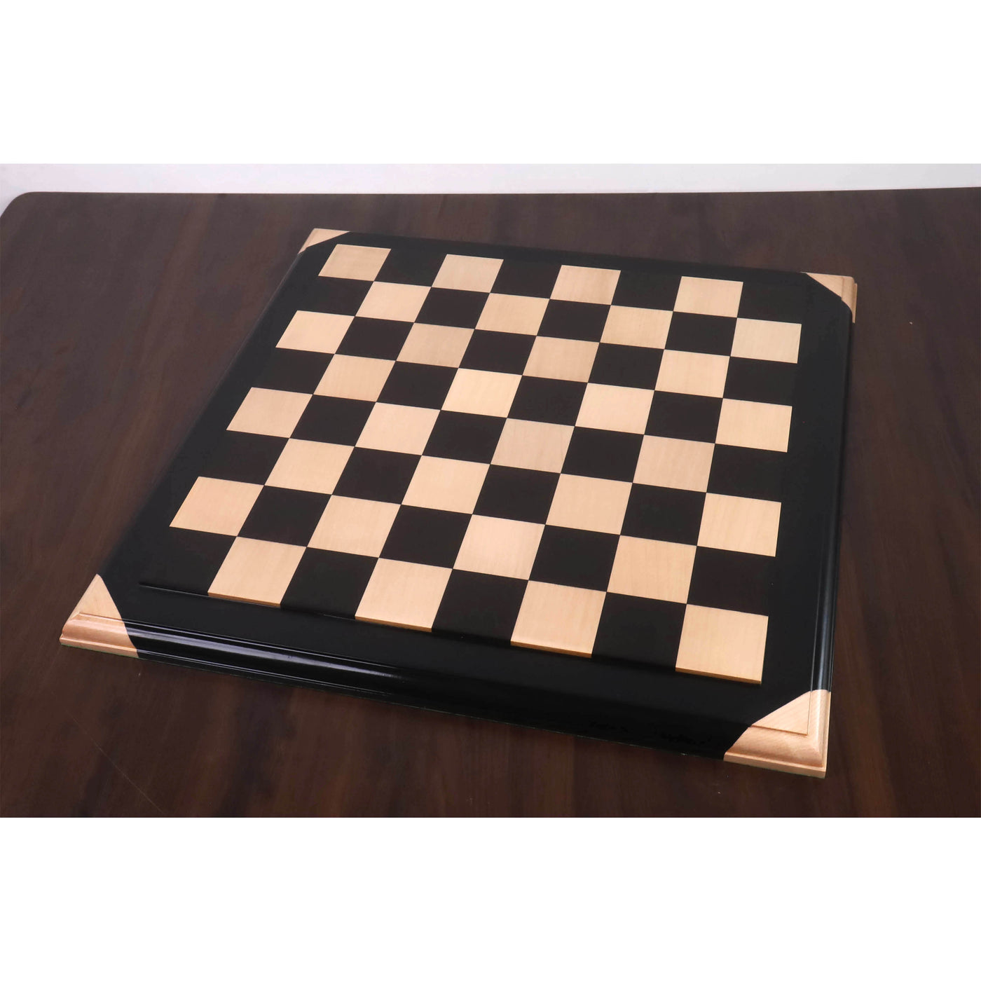 21" Ebony & Maple Wood Luxury Chessboard - 55 mm Square- Raised Tiles