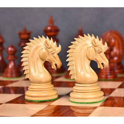 Combo of 4.4" Dragon Luxury Staunton Chess Set - Pieces in Bud Rosewood with Board and Box