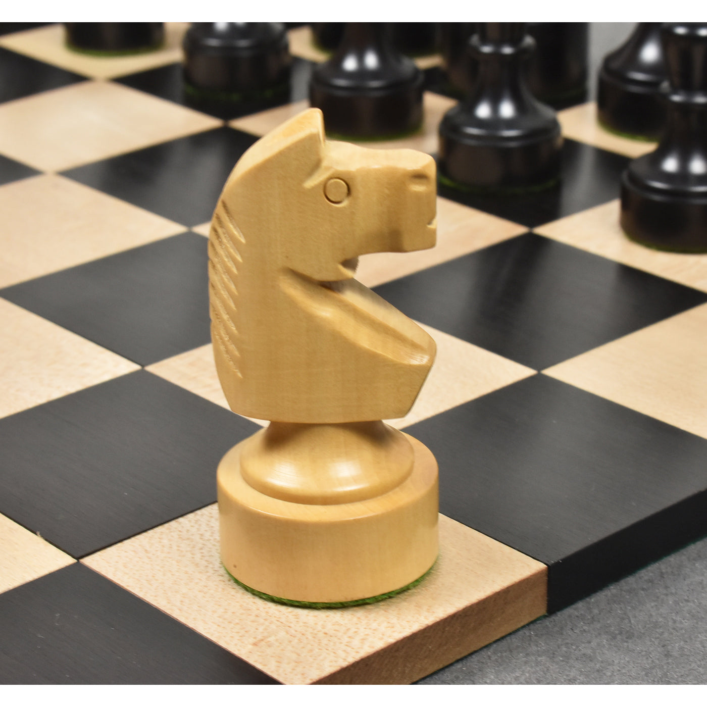 Bundesform German Staunton Alternative Chess Set - Chess Pieces Only- Ebonised Boxwood - 3.8"