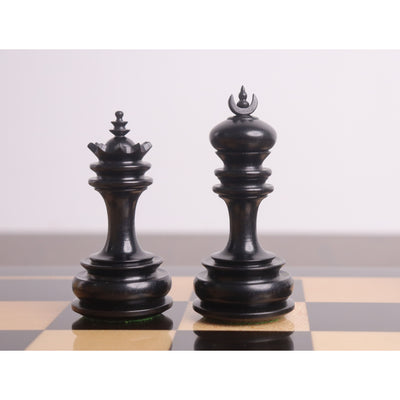 3.3" Moonlit Majesty Luxury Chess Set- Chess Pieces Only - Ebony Wood & Boxwood