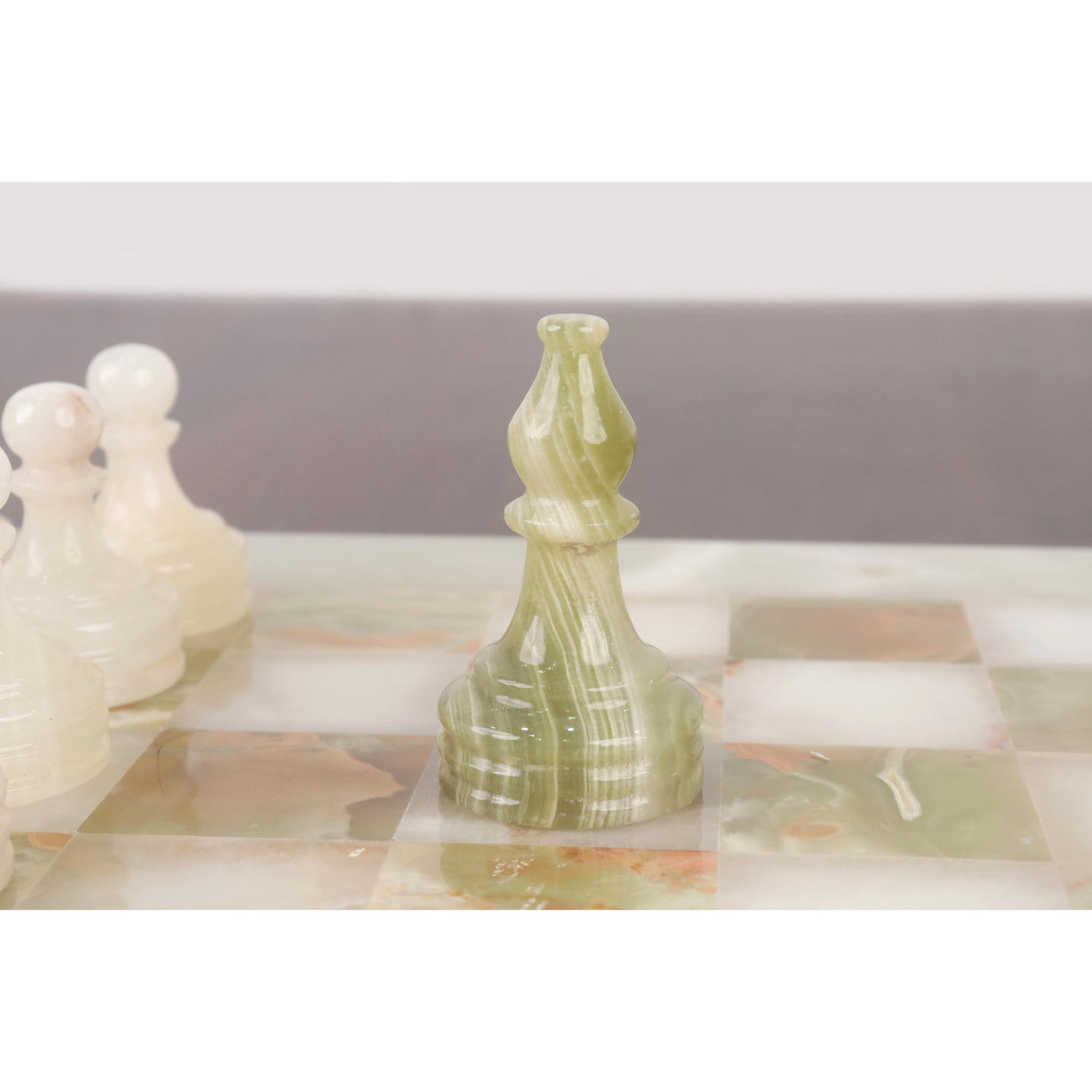 Onyx Marble & Stone Chess Pieces & Board Combo Set - 15" - Handcrafted Chess Set