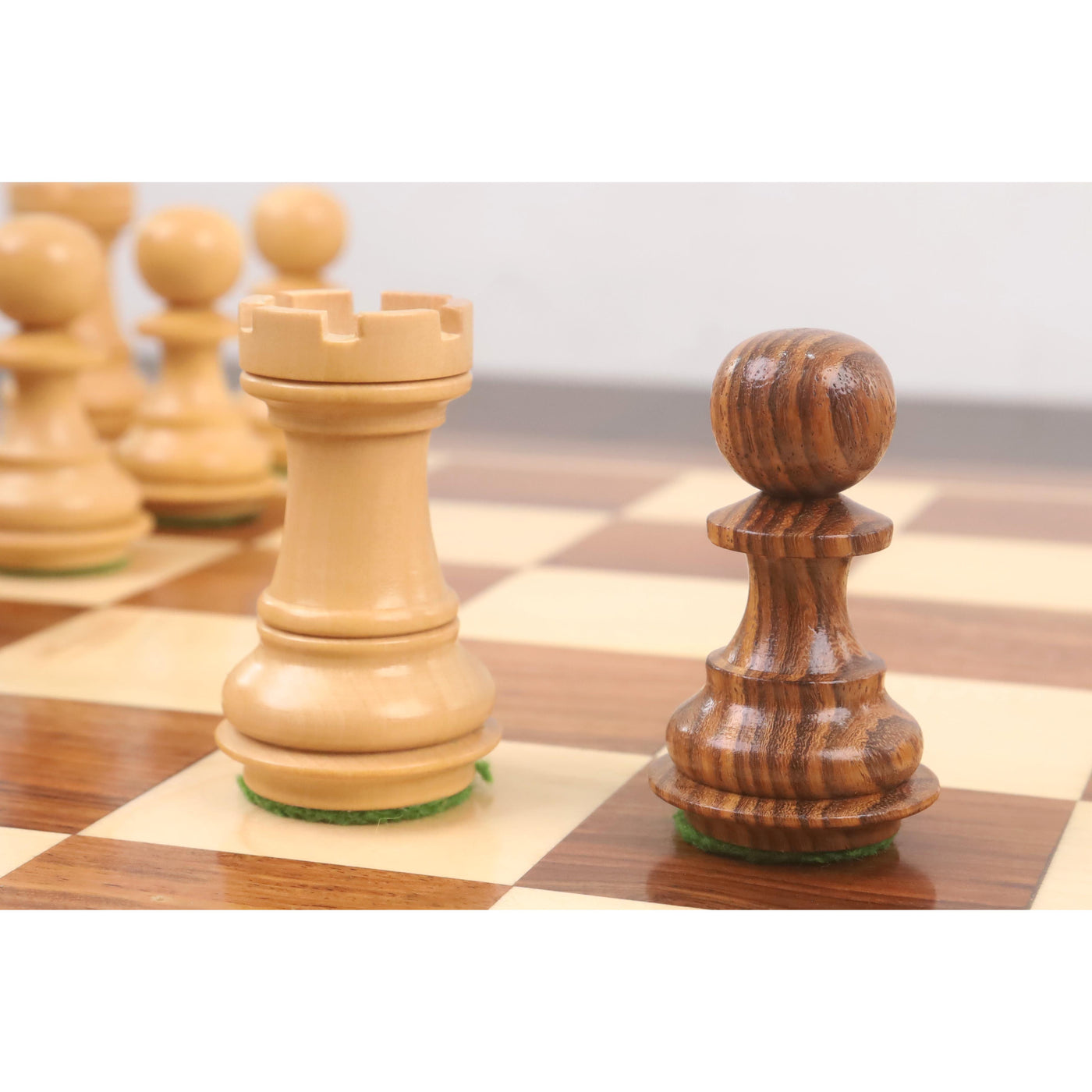 Slightly Imperfect 3.2" Laughing Knight Staunton Chess Set- Chess Pieces Only - Weighted Golden Rosewood