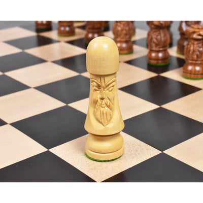 Slightly Imperfect 3.5" Crescent Mannequin Hand Carved Chess Set- Chess Pieces Only - Golden Rosewood