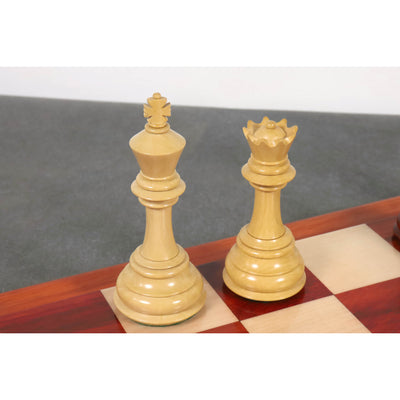 Combo of 4.6" Rare Columbian Luxury Chess Set - Pieces in Bud Rosewood with Board and Box