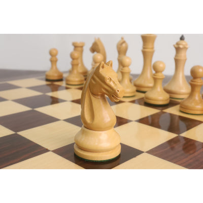 3.8" Candidates Series Minimalist Chess Set- Chess Pieces Only- Boxwood & Ebonised Boxwood