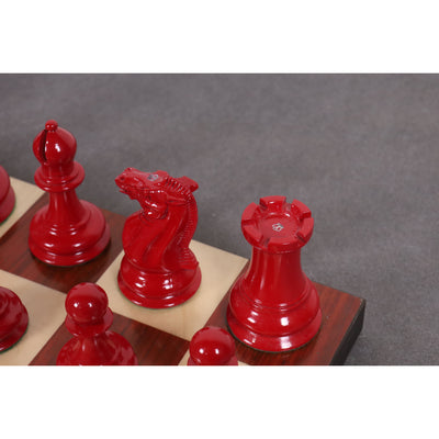 Slightly Imperfect 1849 Jacques Cook Staunton Collectors Chess Set- Chess Pieces Only - Red & White - 3.75"