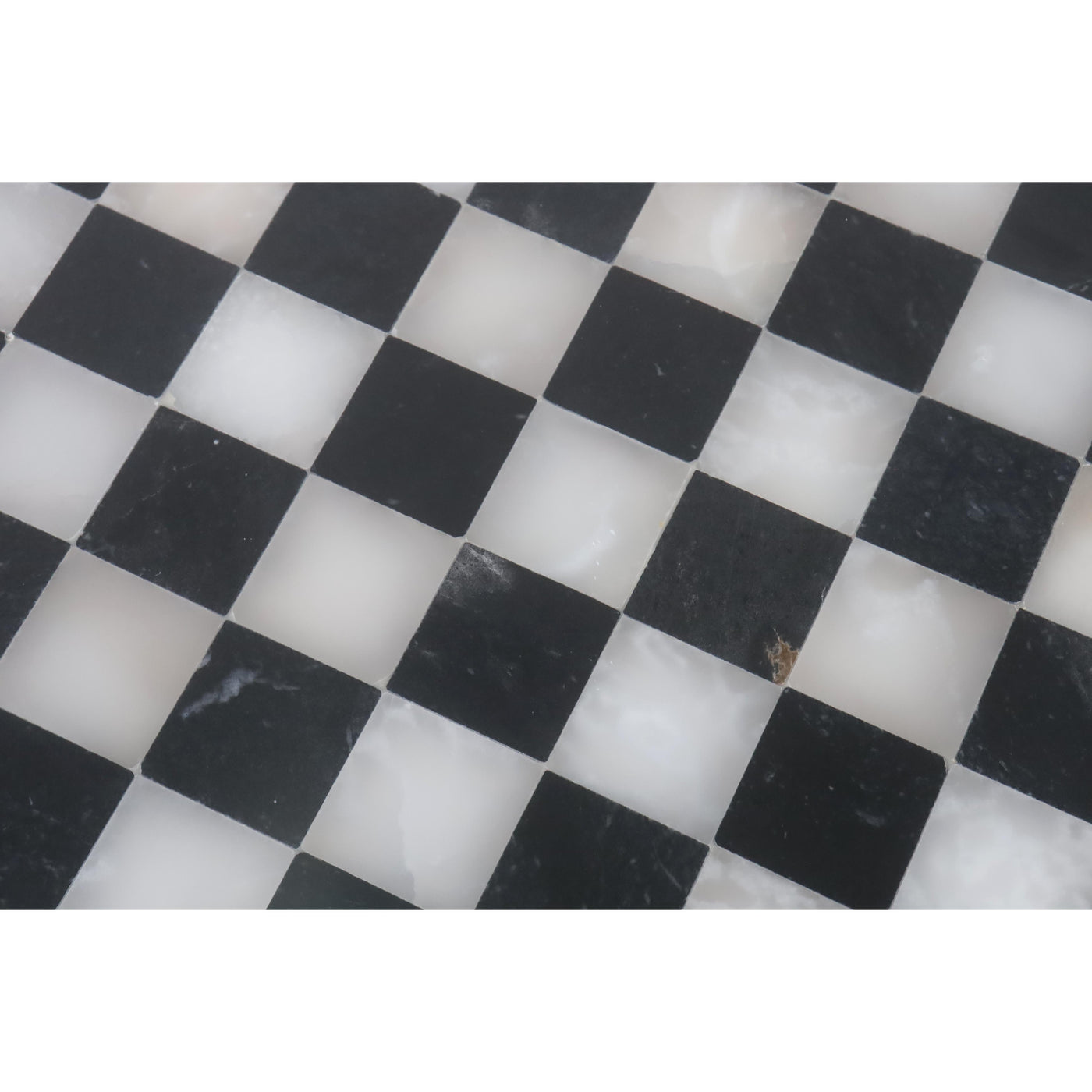 Onyx Marble Chess Pieces & Board Combo Set - 12" - Black and White Stone