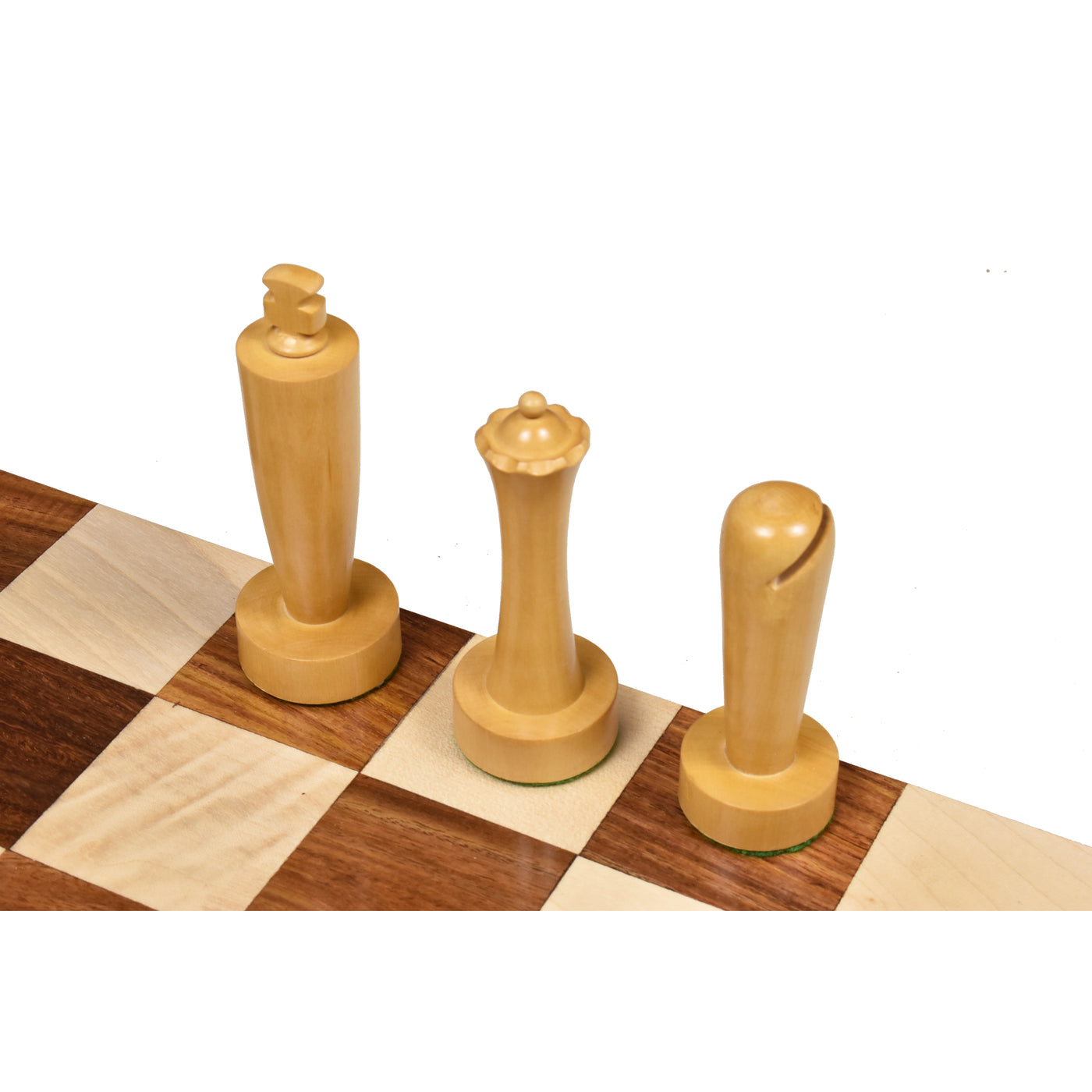 3.9" Minimalist Berliner Combo Chess set-Chess pieces with board and box - Golden Rosewood