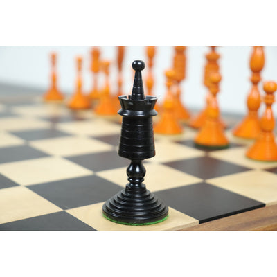 4.7" Pre-Staunton Chess Set - Chess Pieces Only-Double Weighted Ebony & Antiqued Boxwood