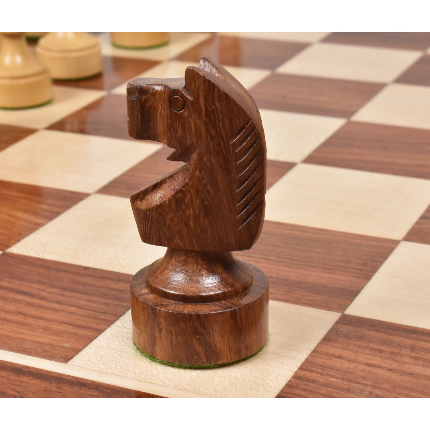 3.8" Bundesform German Staunton Chess set- Chess Pieces with Board and Box - Golden Rosewood