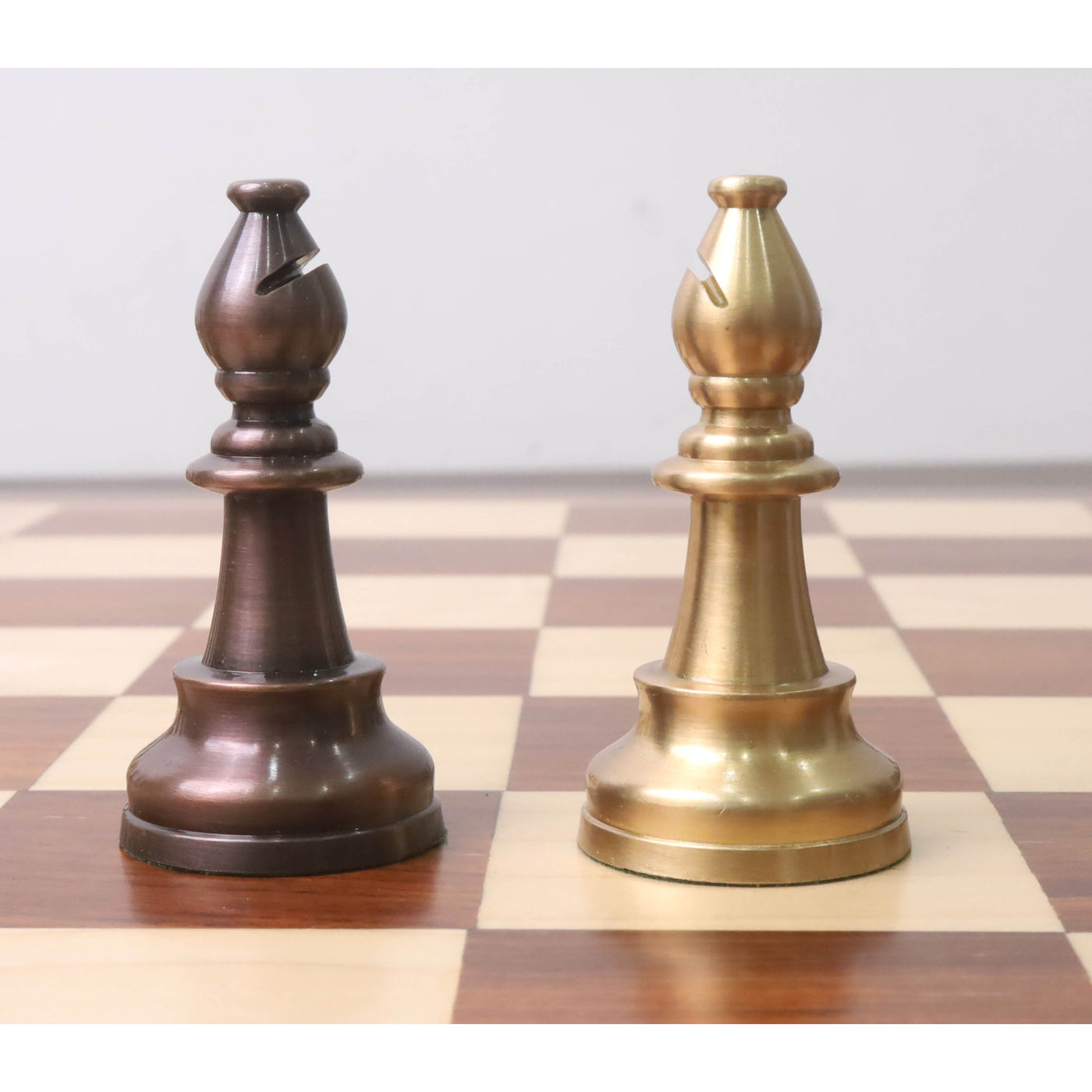 3.2" Pro Staunton Brass Metal Luxury Chess Set - Chess Pieces Only- Antiqued Copper