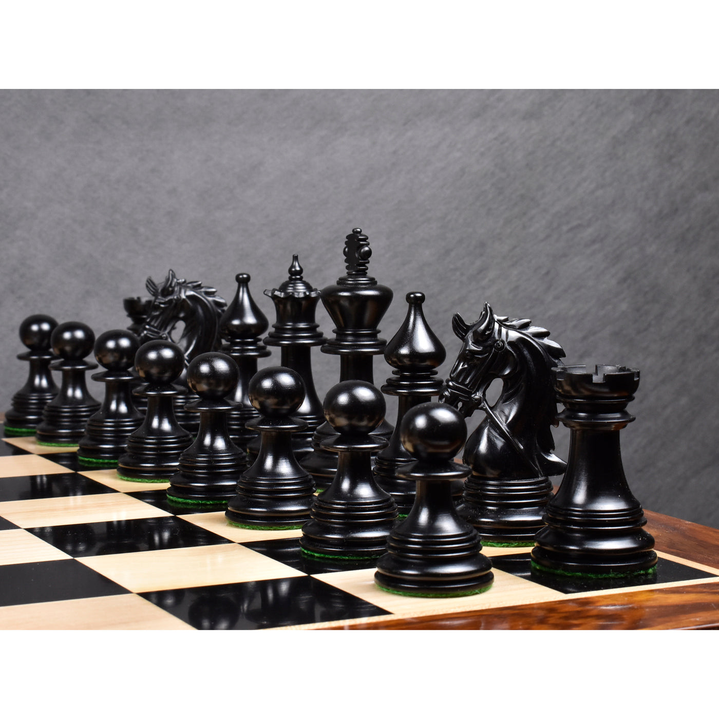 4.3" Napoleon Luxury Staunton Chess Set - Chess Pieces Only -Triple Weighted Ebony Wood