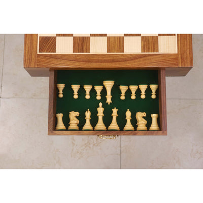 20" Monarch Series Chess Board Table with 3.6" Professional Staunton Chess Pieces - Golden Rosewood