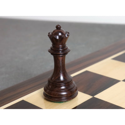 Slightly Imperfect 3.9" Unique Old Columbian Weighted Chess Set- Chess Pieces Only - Rosewood & Boxwood