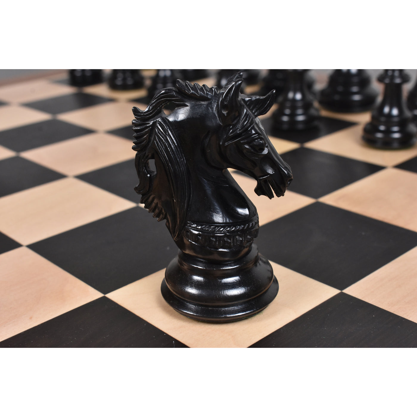 4.6" Prestige Luxury Staunton Chess Set - Chess Pieces Only -Natural Ebony Wood- Triple Weighted
