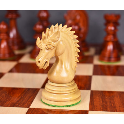 Combo of 4.4" Dragon Luxury Staunton Chess Set - Pieces in Bud Rosewood with Board and Box