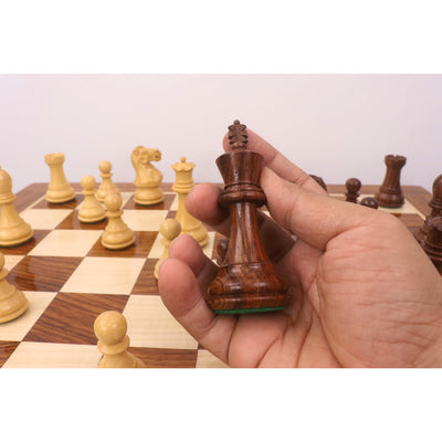 20" Monarch Series Chess Board Table with 3.6" Professional Staunton Chess Pieces - Golden Rosewood