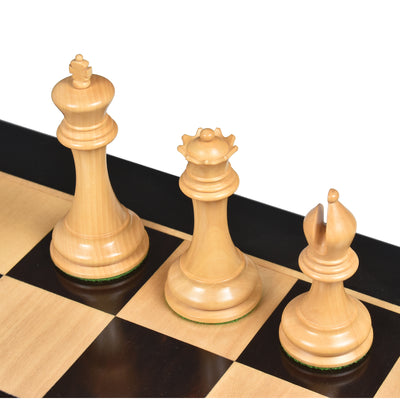 Combo of Repro 2016 Sinquefield Staunton Chess Set - Pieces in Ebony Wood with Board and Box