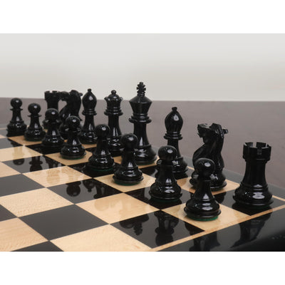 3" Pro Staunton Black & White Painted Wooden Chess Set - Chess Pieces Only