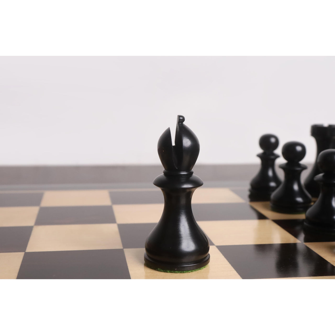 3.6" English Dublin Pattern Chess Set- Chess Pieces Only - Antiqued & Ebonised Boxwood