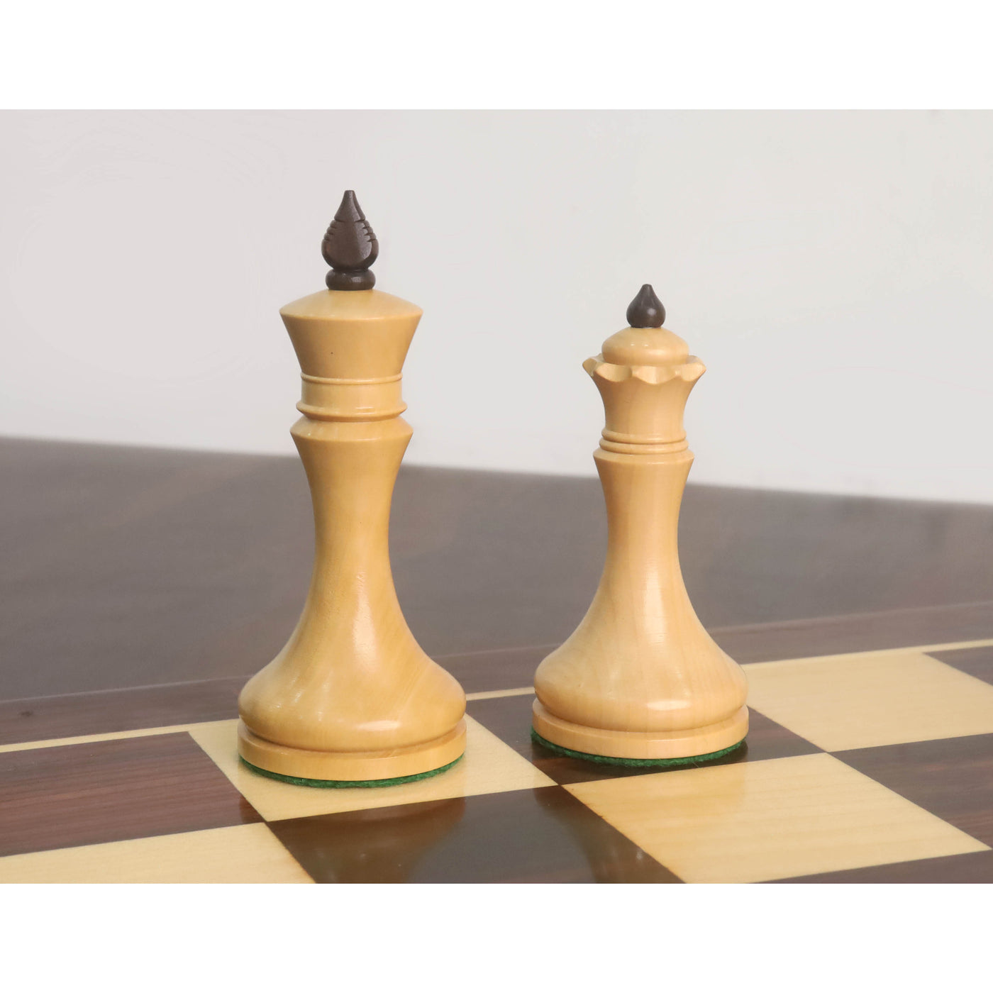 3.8" Candidates Series Minimalist Chess Set- Chess Pieces Only- Boxwood & Ebonised Boxwood