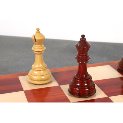 Combo of 4.6" Rare Columbian Luxury Chess Set - Pieces in Bud Rosewood with Board and Box