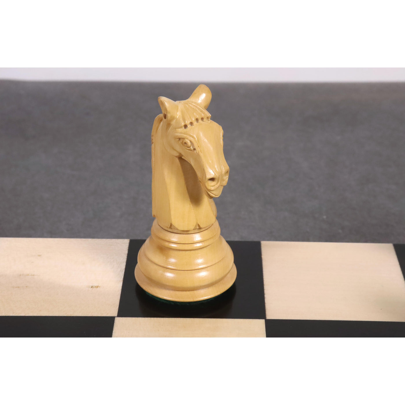 Combo of 4.6″ Rare Columbian Triple Weighted Ebony Wood Luxury Chess Pieces with 23" Printed Chessboard and Storage Box