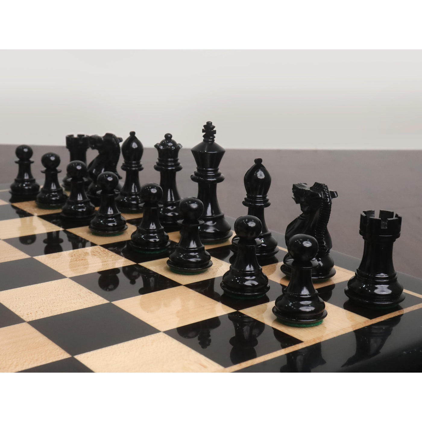 Slightly Imperfect 3" Pro Staunton Black & White Painted Wooden Chess Set - Chess Pieces Only