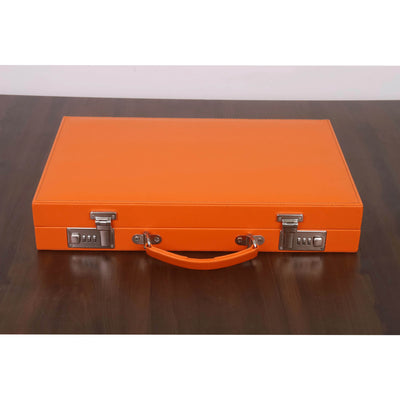 18" Premier Leatherette Backgammon Set – Briefcase Style Travel Set