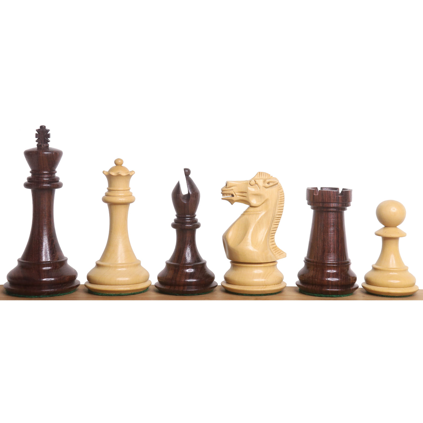 Slightly Imperfect 4" Sleek Staunton Luxury Chess Set- Chess Pieces Only - Triple Weighted Rose Wood