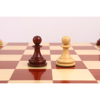 Combo of 1849 Jacques Cook Staunton Chess Pieces - Bud Rosewood with 21" Board and Storage Box