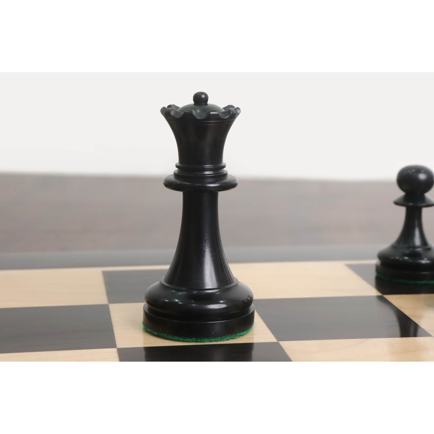 1900s' American Chess Company Reproduction Chess Set - Chess Pieces Only - Antiqued & Ebonised Boxwood - 3.9" King