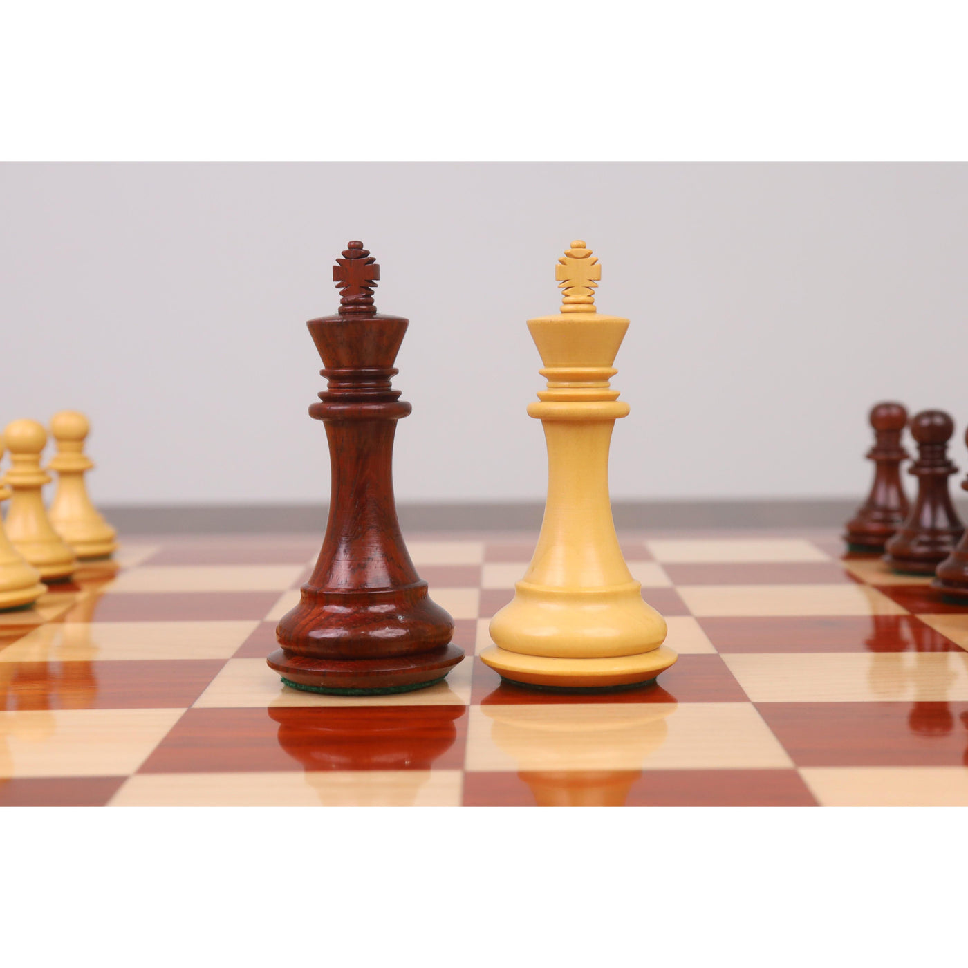 3.3" Spiraled Steed Luxury Chess Set- Chess Pieces Only - Bud Rosewood & Boxwood