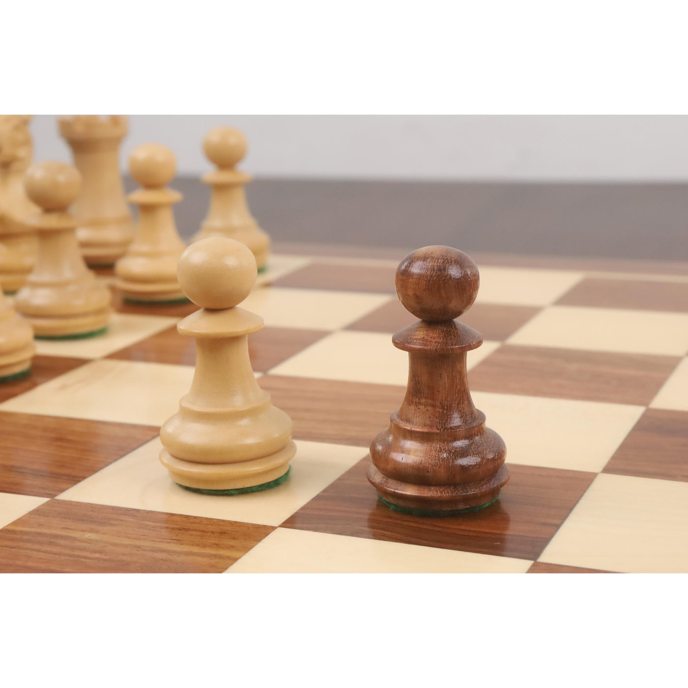 3.1" Chamfered Base Staunton Chess Set- Chess Pieces Only - Weighted Golden Rosewood