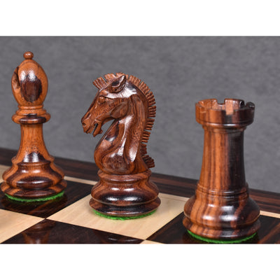 Combo of 3.9" Craftsman Series Staunton Chess Set - Pieces in Rosewood with Board and Box