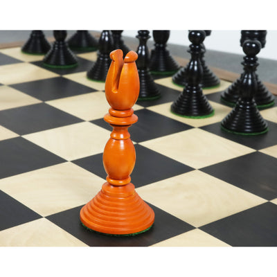 4.7" Pre-Staunton Chess Set - Chess Pieces Only-Double Weighted Ebony & Antiqued Boxwood