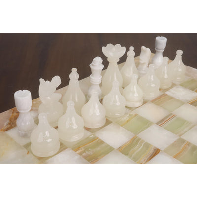 Slightly Imperfect Onyx Marble & Stone Chess Pieces & Board Combo Set - 15" - Handcrafted Chess Set