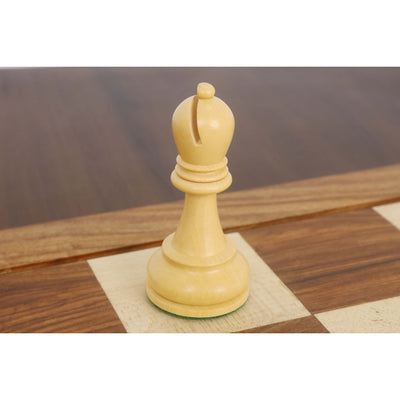 Combo of 4" Leningrad Staunton Chess Set - Pieces in Golden Rosewood with Board and Box